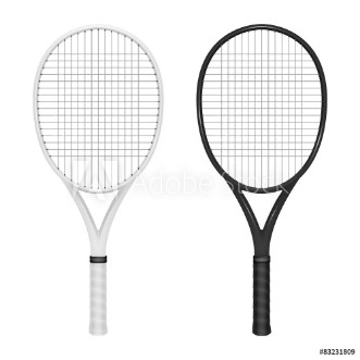 Picture of Two tennis rackets - white and black